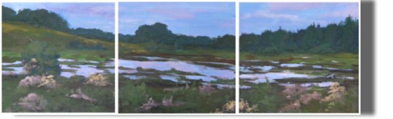 Marsh Melody - 12x36 - triptych - $850
Weskeag Marsh, South Thomaston