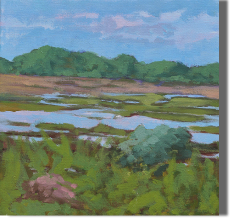 Second painting in triptych of
marsh in Thomaston, ME